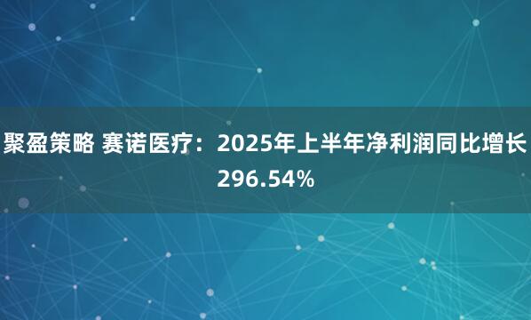 聚盈策略 赛诺医疗：2025年上半年净利润同比增长296.54%